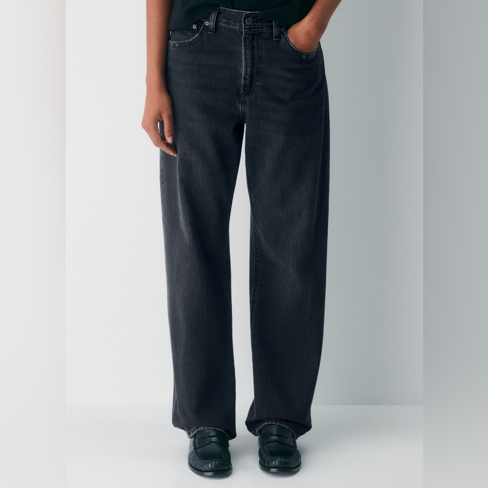 Aritzia Denim Forum The '90s Marlo Hi-rise Baggy Jean Sz 27 Black Eyeliner